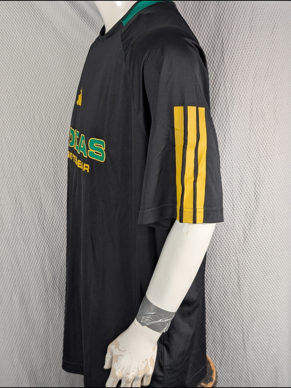 adidas Black Jersey Tee with Yellow & Green Logo - Picture 5 of 12